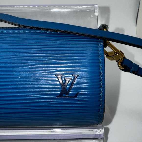 Louis Vuitton - mini Papillon pouch - excellent used condition - Blue Epi - Picture 5 of 14